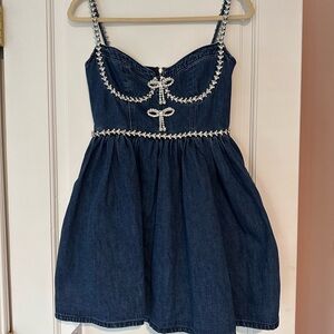 Self-Portrait Blue Jean & Diamond Dress